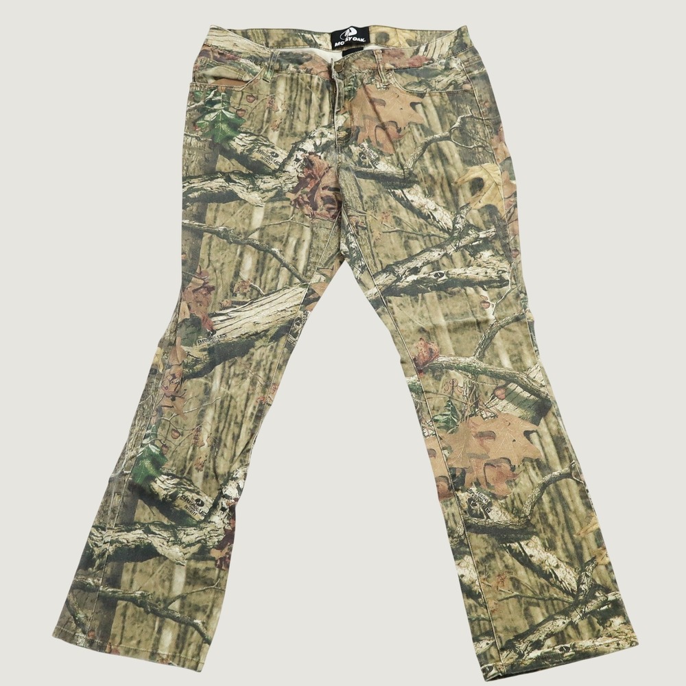 Mossy Oak Camo Pants Womens 12 Green Break-Up Infinity Stretch Cotton Trousers